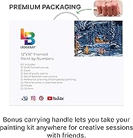 Vista 8 de Ledgebay Kit de pintura por números para adultos, lienzo enmarcado para principiantes a avanzados, kit de pintura por números, incluye juego