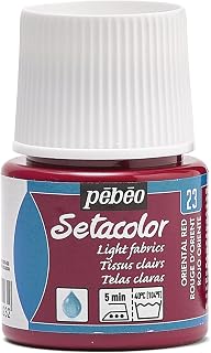 Pebeo Setacolor Light Fabrics Paint 45-Milliliter Bottle, Oriental Red