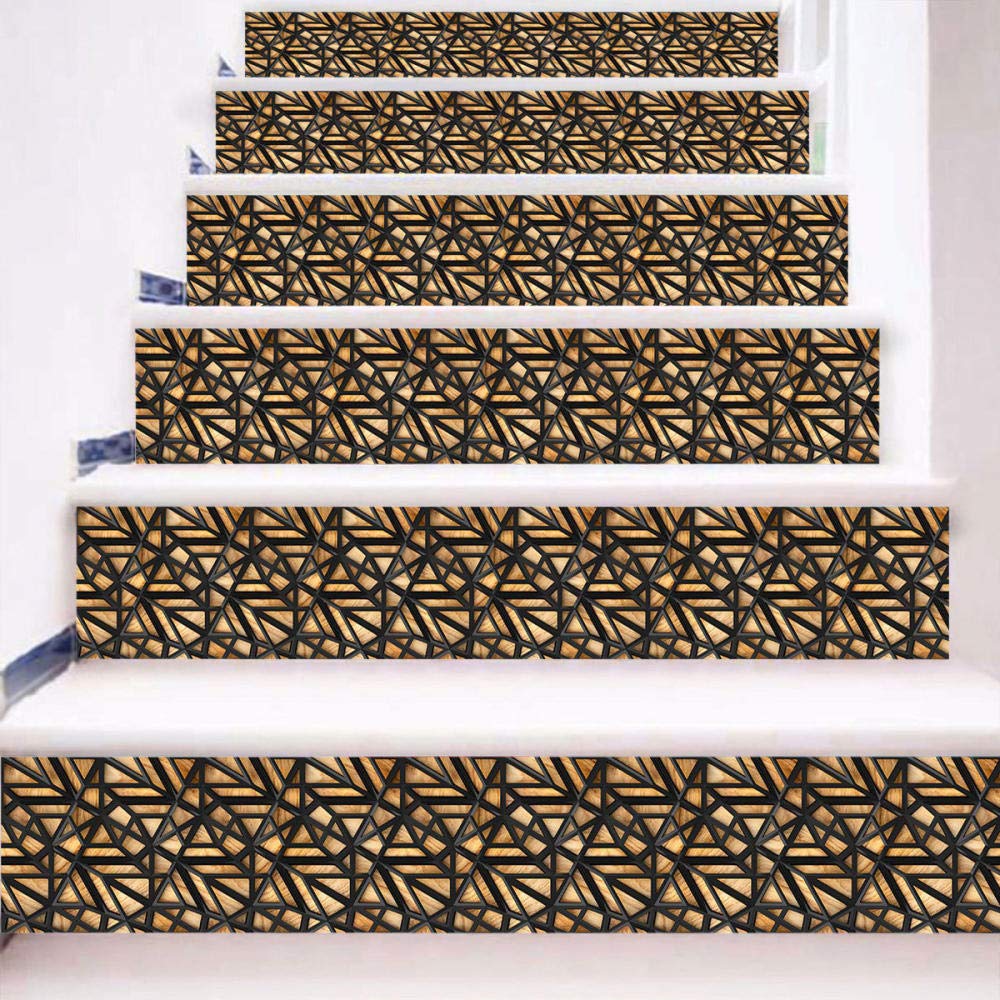 funlife 14 STKS Zelfklevende Trap Stickers, Peel and Stick Vinyl Trap Risers Trap Muurschilderingen Stickers Sticker Decor voor Stappen, 39 x 7,1 , Faux Verweerd Rustiek Hout