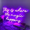 This is Where the Magic Happens Neon Signs for Wall Decor, Large 23inches LED Neon Light Signs for Bachelorette Birthday Party Bedroom Bar, Easter Day Valentines Day Gifts for Her