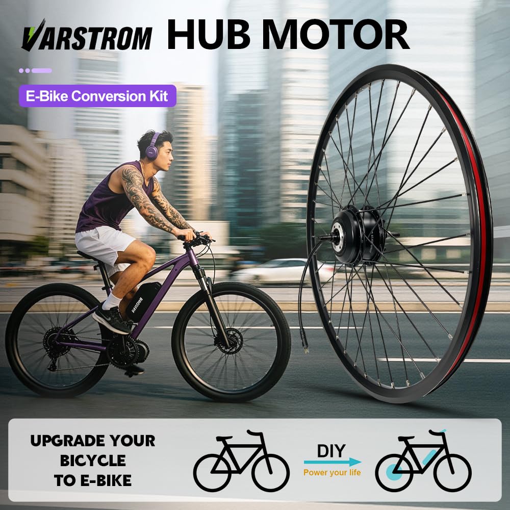36V 250W Kit Conversione Bici Elettrica con Batteria Opt 26" 27.5" 28" 29" | 700C Kit Bici Elettrica Ruota Anteriore Posteriore per City Bike MTB con Freno a Disco Freewheel Spostamenti Quotidiani