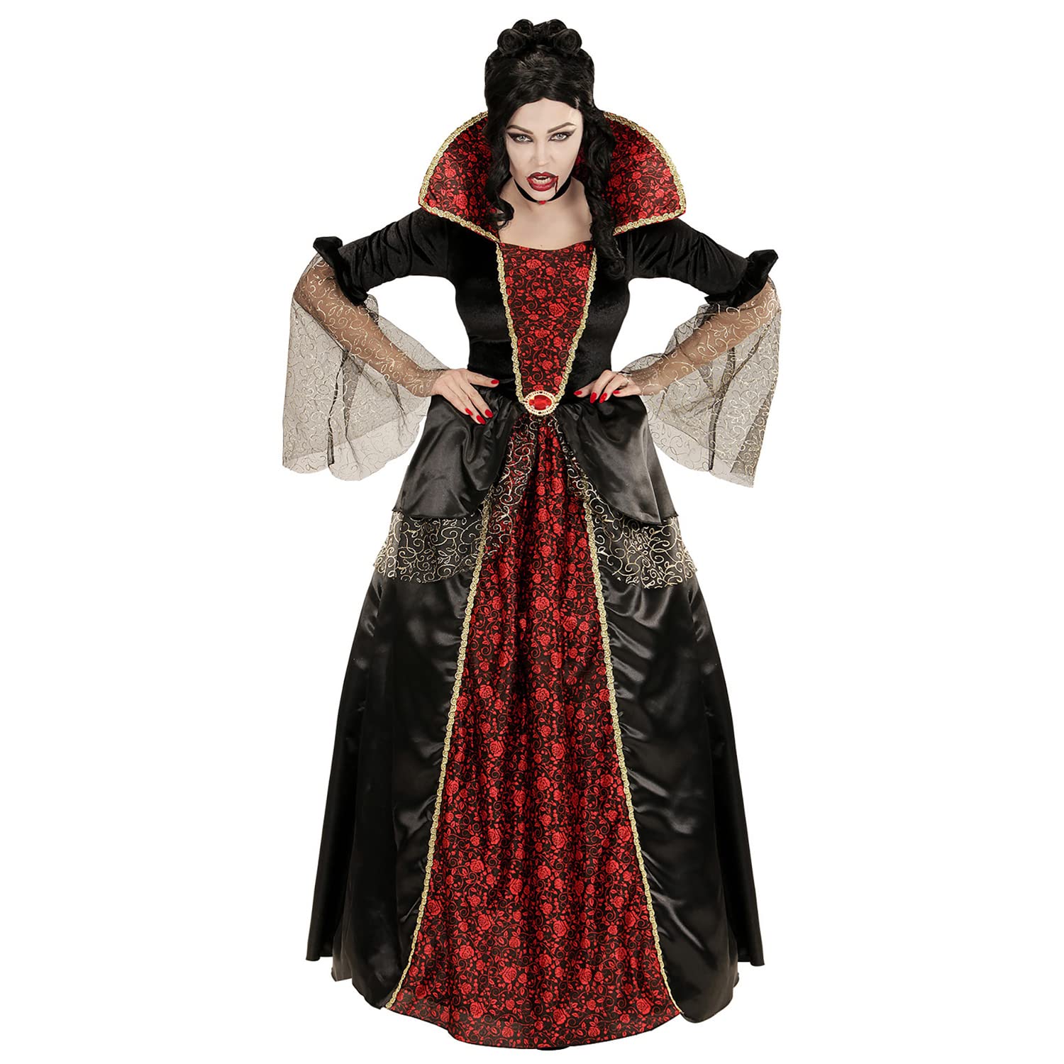 W WIDMANN MILANO Party Fashion - Kostüm Vampir, Kleid mit Reifrock, Blutsauger, Faschingskostüme, Halloween