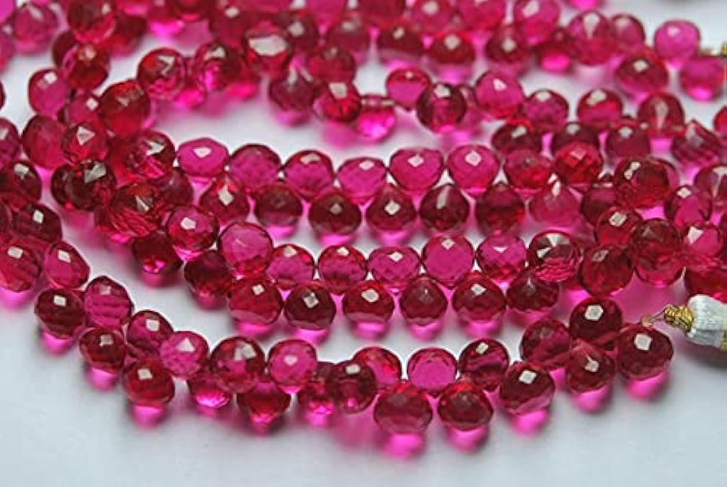 Quartz rose facetté oignon 6-7mm perles naturelles pour collier et bracelet