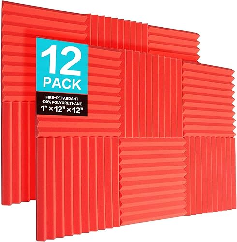 Miniatura 16 de JBER Paneles de espuma acústica de sonido, paquete de 24 unidades de 2 x 12 x 12 pulgadas, color carbón, aislamiento acústico, para estudio,