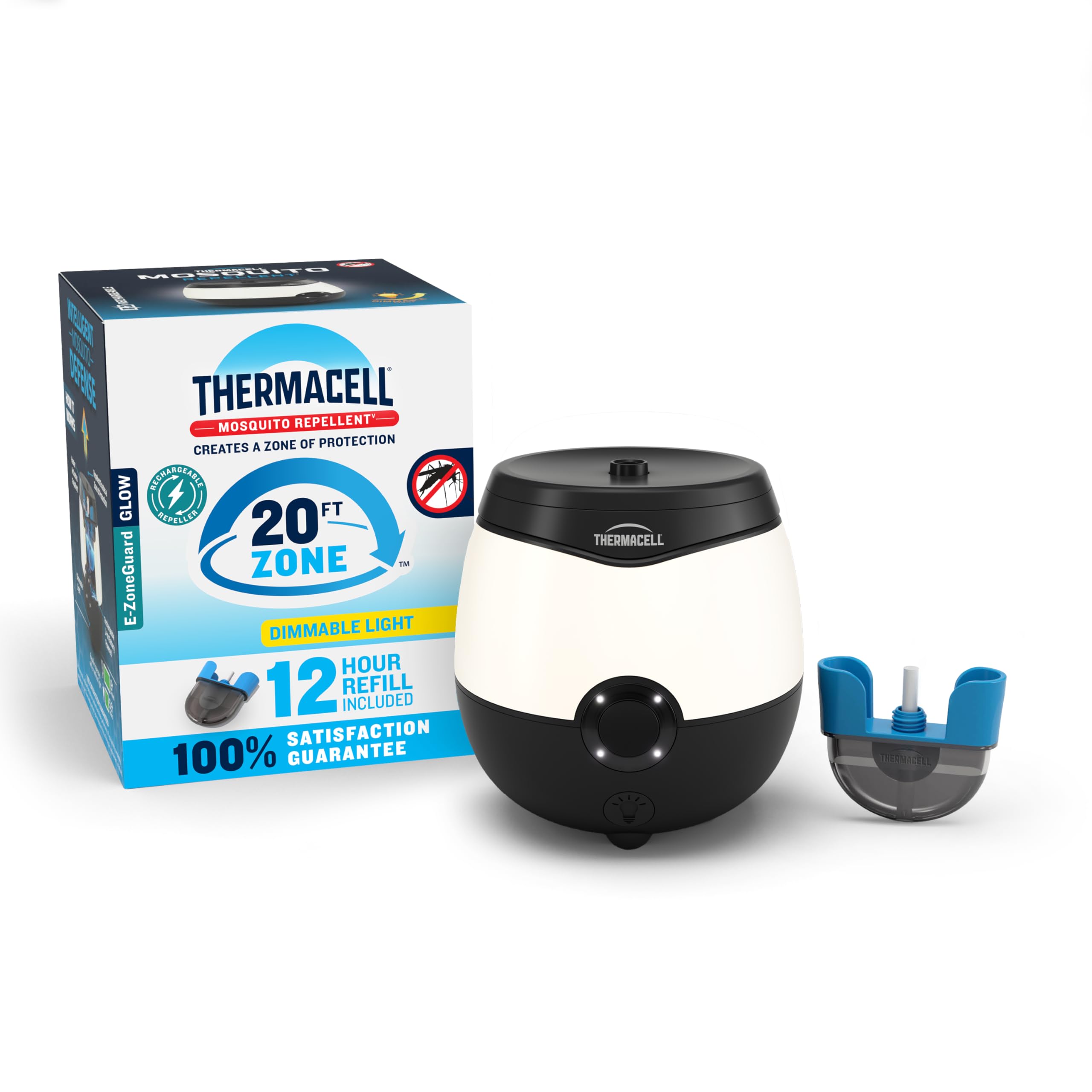 Thermacell Patio Shield Mosquito Repellent E-Series Rechargeable Repeller; 20’ Mosquito Protection Zone; Includes 12-Hr Repellent Refill; No Flame or Scent; Bug Spray and Bug Zapper Alternative