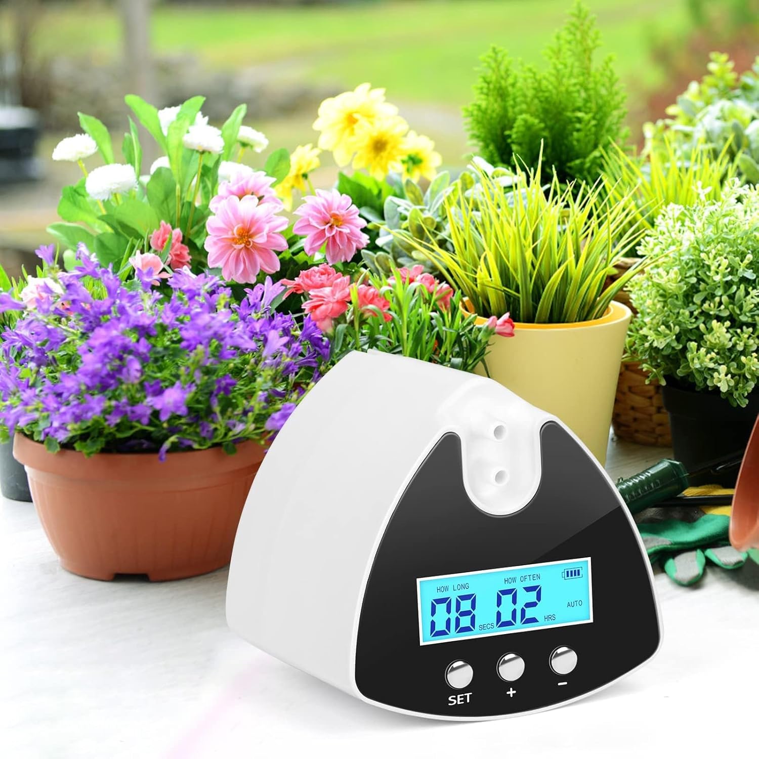 Automatic Plant Waterer Indoor | Programmable Drip Irrigation Kit with USB Power, DIY Tubing & Water-Saving Drip Emitters