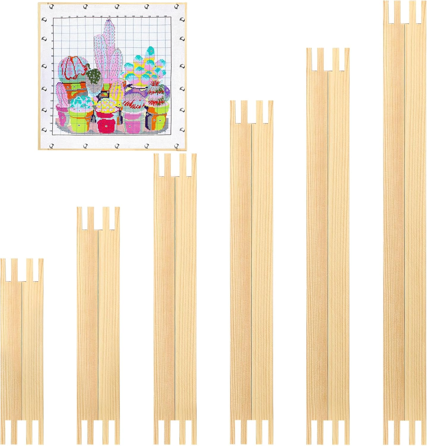 Hotop 12 Sets Stretcher Bars for Needlework 6 Sizes Regular