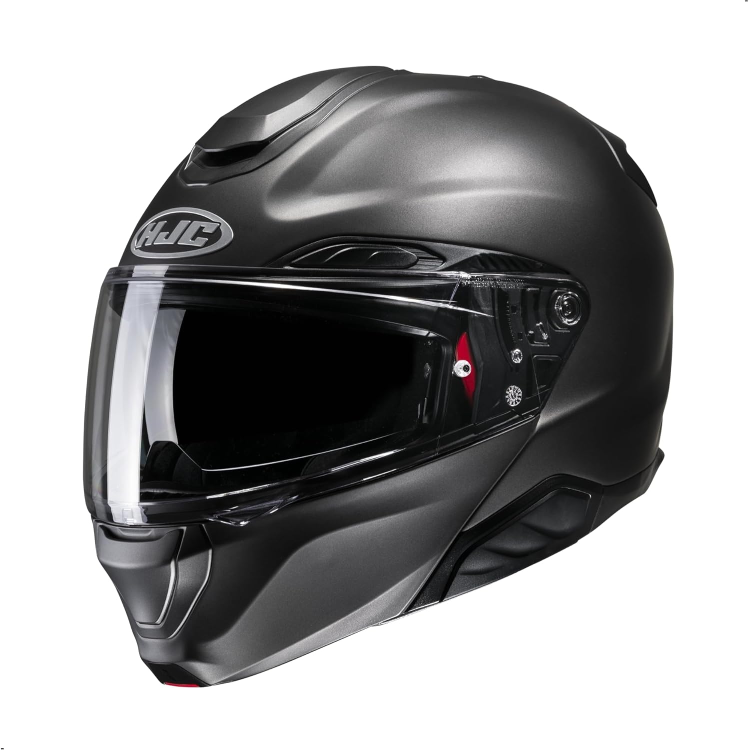 HJC RPHA 91 Solid Modular Motorcycle Helmet with HJ-37 Pinlock Shield, DOT Approved (Semi Flat Titanium, Medium)