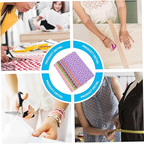 Miniatura 4 de Didiseaon Juego de 7 piezas de telas de algodón floral para manualidades Cuadrados de algodón Grasa Quarters DIY Hecho a mano Franela Tela de coser