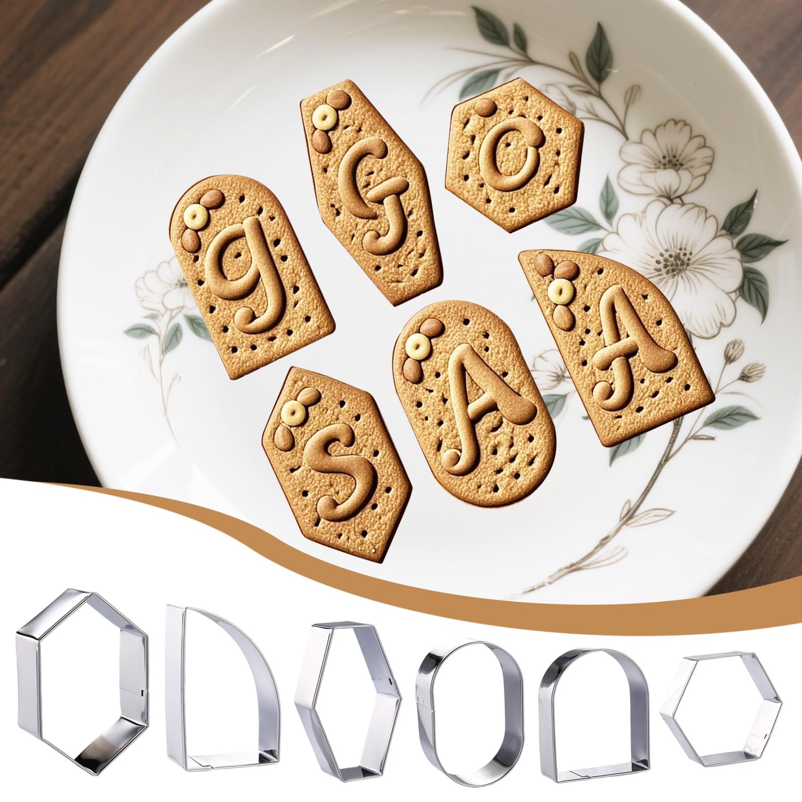 6pcs Geometric Plaque Cookie Cutter Set - Image 3