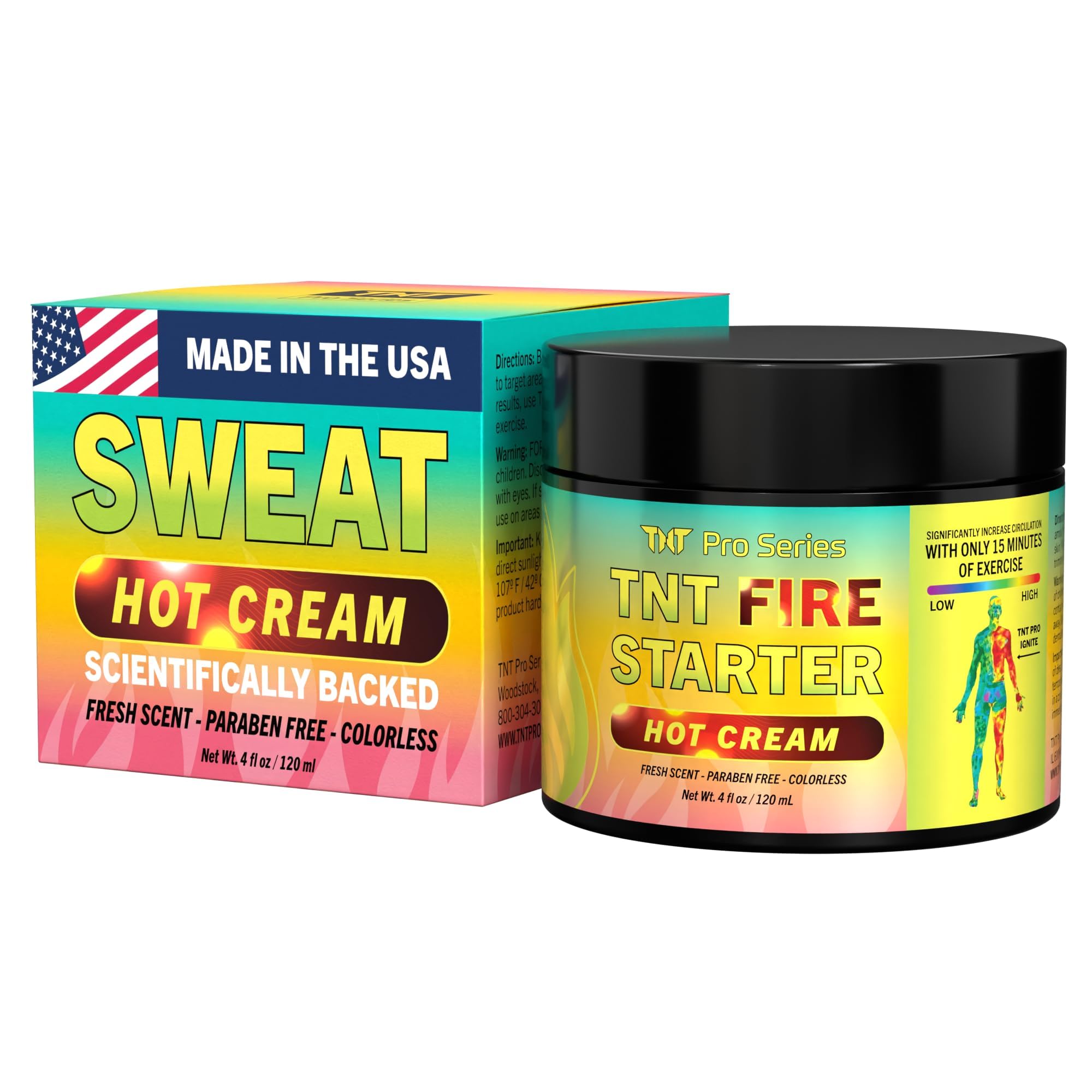 TNT Pro Series Hot Sweat Cream - Workout Sweat Gel for Enhanced Sweating Sweat-Enhancing Formula for Skin Tightening and Firming - Non-Greasy and
