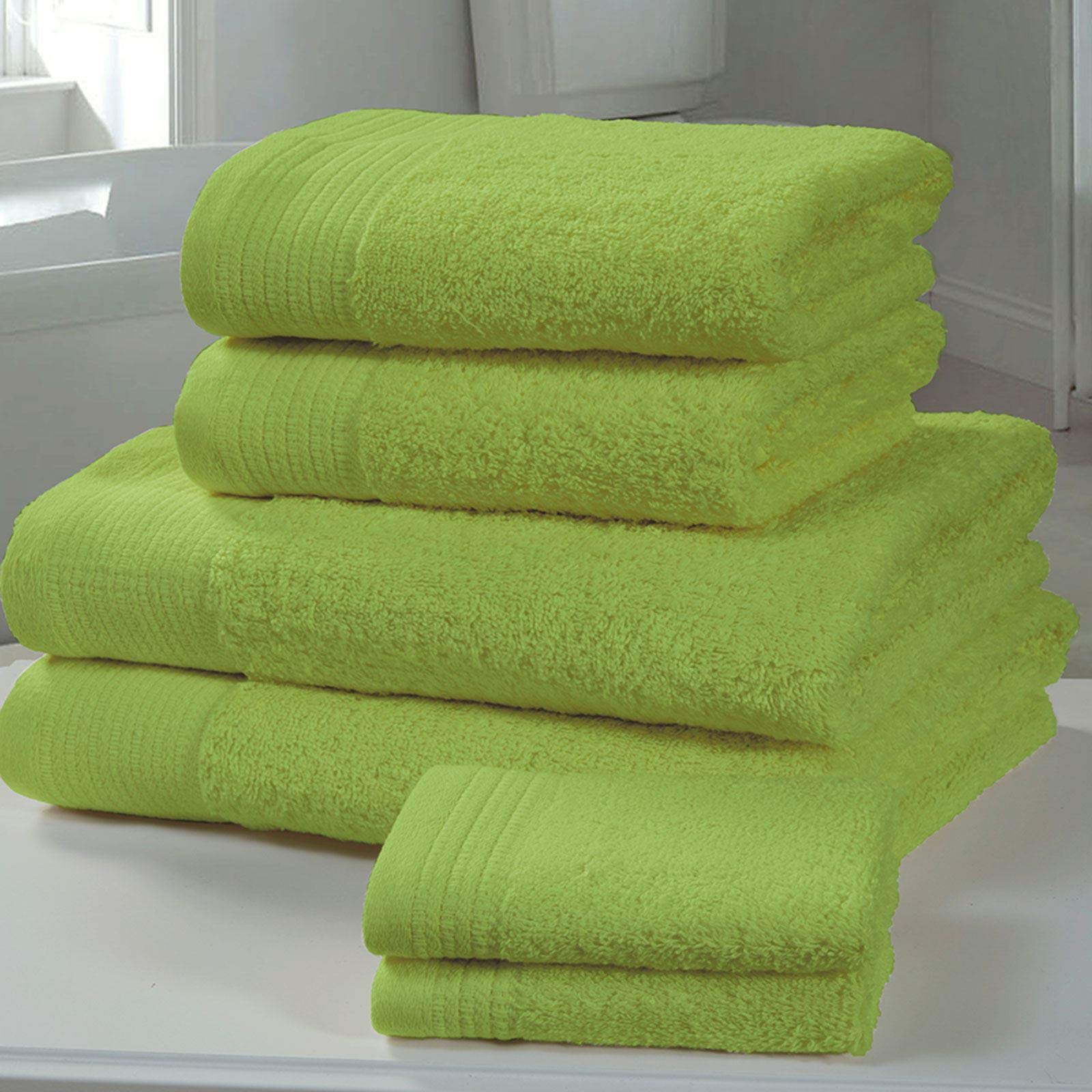 Rapport Chatsworth Lime 2 Piece Luxurious Super Soft Egyptian Combed Cotton Towel Bale