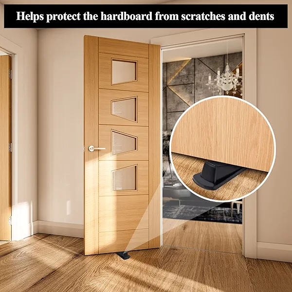 4 Pack Door Stoppers for Bottom of Door, Rubber Door Stopper Wedge, Sturdy Stackable Door Stops for Floor