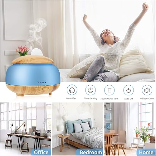 Miniatura 4 de Difusor de aceite esencial, difusor de aromaterapia Daroma con control remoto, humidificador ultrasónico de nebulización fría de 10.1 fl oz, luces