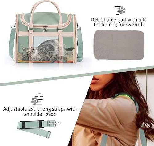 Miniatura 7 de Lilliella Bolsa de mano para gatos y perros de tamaño mediano de hasta 20 libras, plegable, aprobada por la aerolínea TSA, lado suave, bolsa de