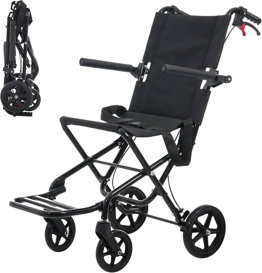 【新品未使用】介助式折りたたみ車椅子　ブラック 新品未使用】介助式折りたたみ車椅子 ブラック Amazon.co.jp