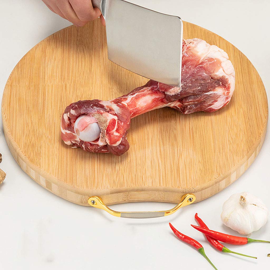 Tabla de Cortar Tabla de Cortar Redonda con asa para Cocina, Tabla para Cortar Pizza, Pan, Queso, Carne, Tres tamaños pequeños, 40 x 40 x 3 cm/15,74 x 15,74 x 1,18 Pulgadas
