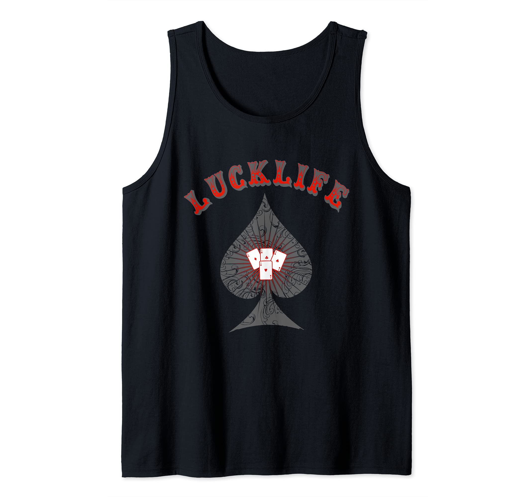 Graphic TeePoker Cards Casino Gambling Lucklife Funny Tank Top
