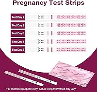 Vista 3 de Kit de tiras de prueba de embarazo Easy@Home: paquete de 10 tiras de prueba hCG - tiras de prueba de embarazo para el hogar de detección temprana al