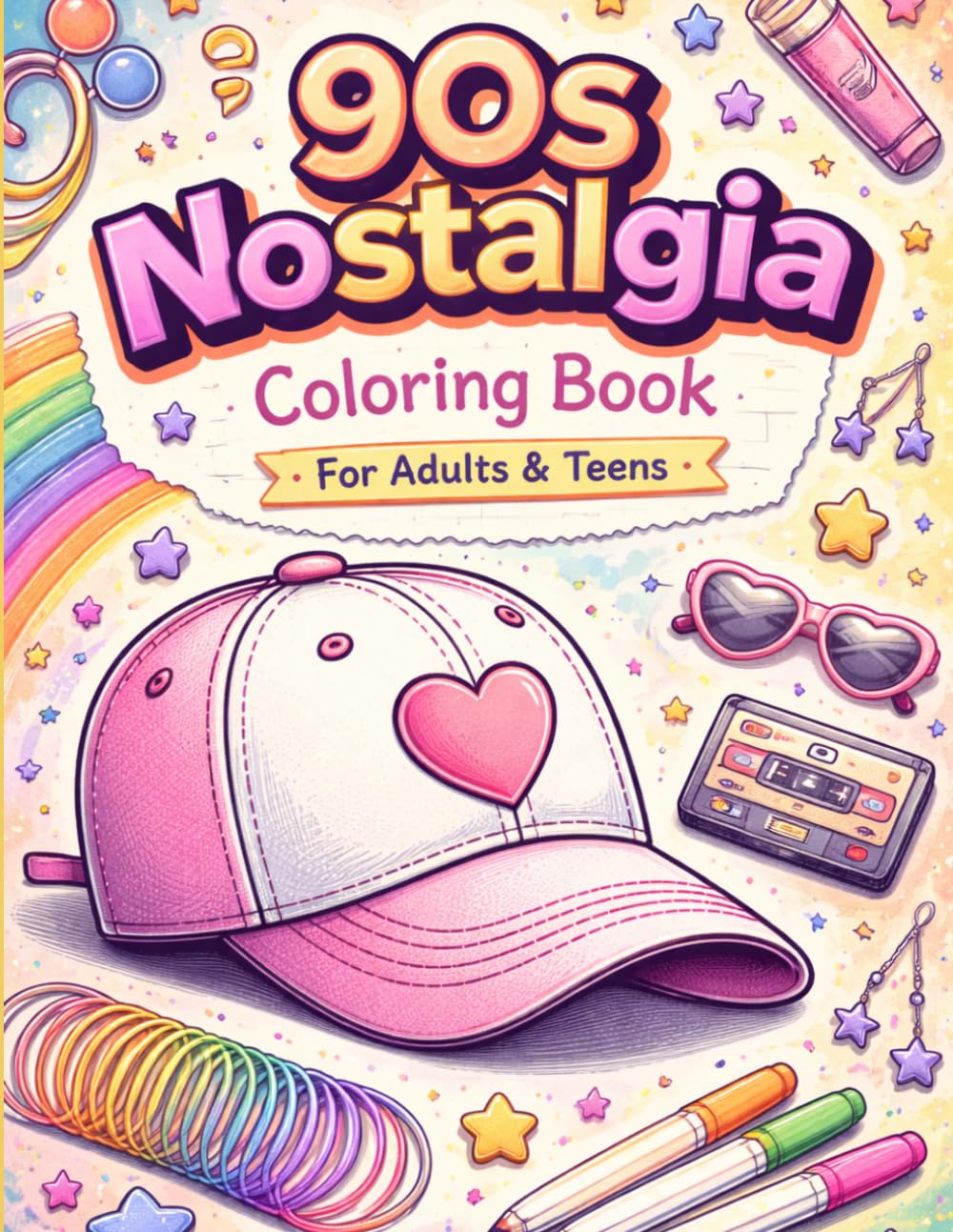 90s Nostalgia Coloring Book: Fun & Retro Nineties Memories for Adults & Teens