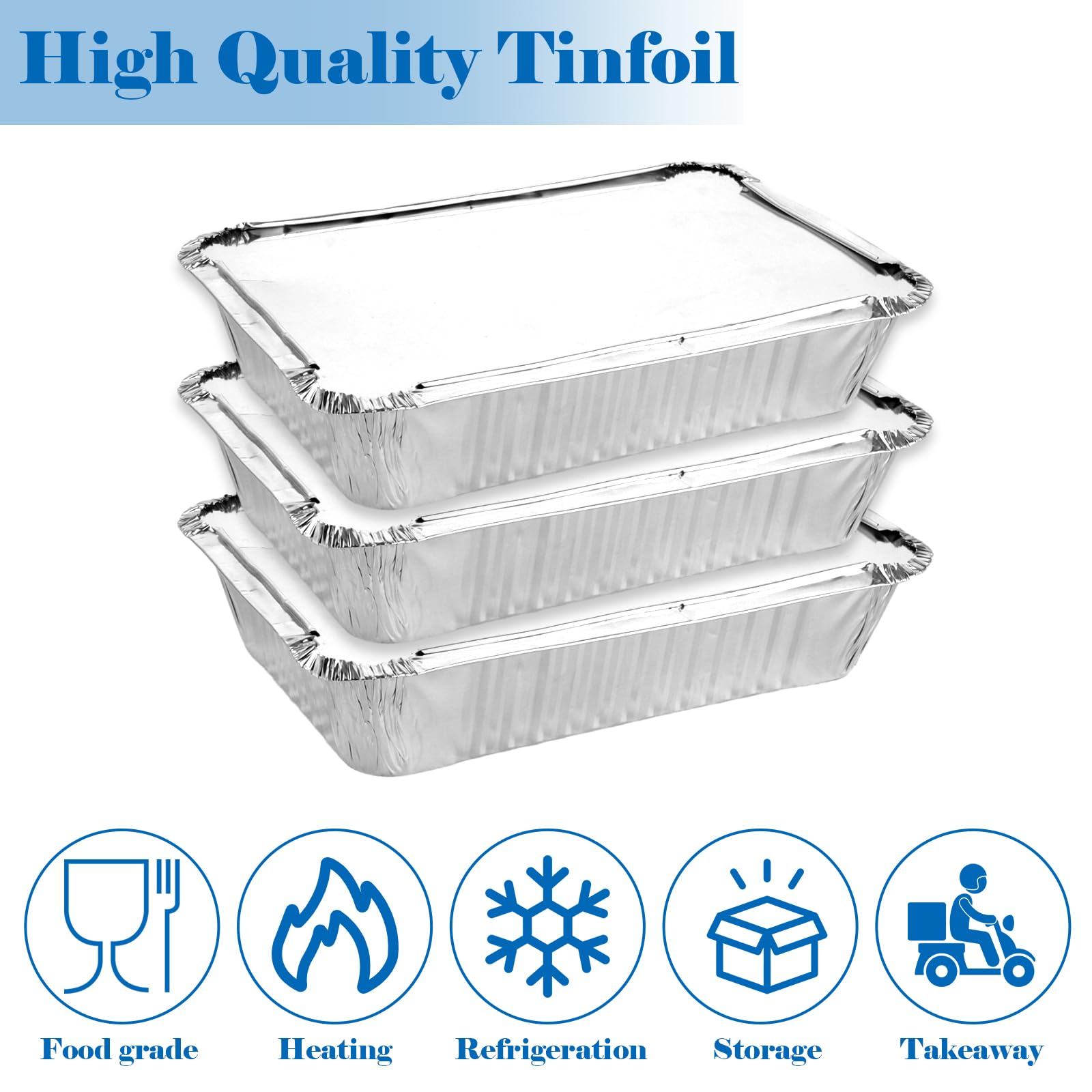 100 Stück Aluschalen mit Deckel 800ml, Aluschalen Grill Klein, 21x14x5 cm Alu Grillschalen, Grillschalen Aluminium Einweg für Backen, Braten, Kochen, Grillen, Aufbewahren von Lebensmitteln