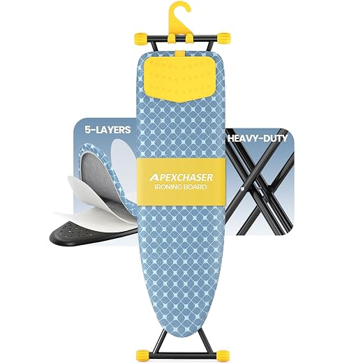 APEXCHASER Foldable 7-Level Heigh Adjustable Ironing Board with Iron Rest