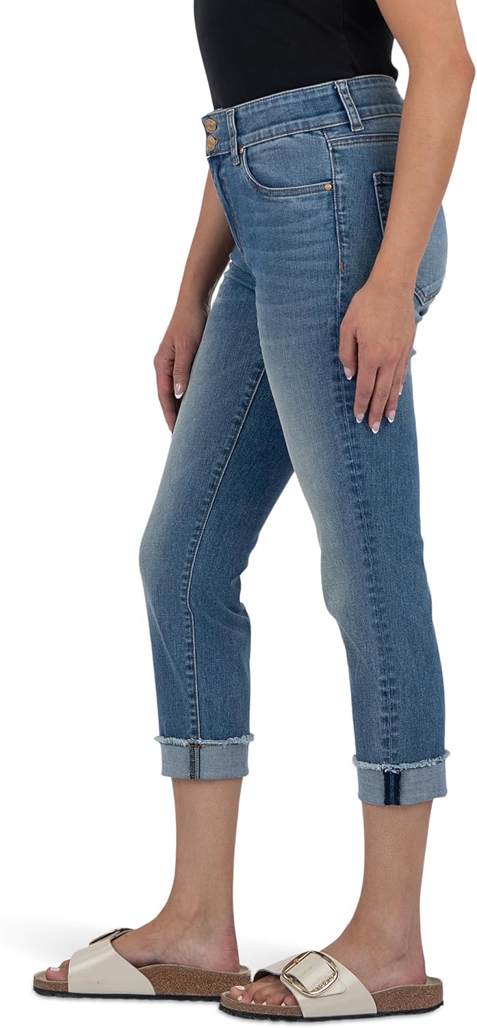 KUT from the Kloth Amy Crop Straight Leg Roll Up - Image 2