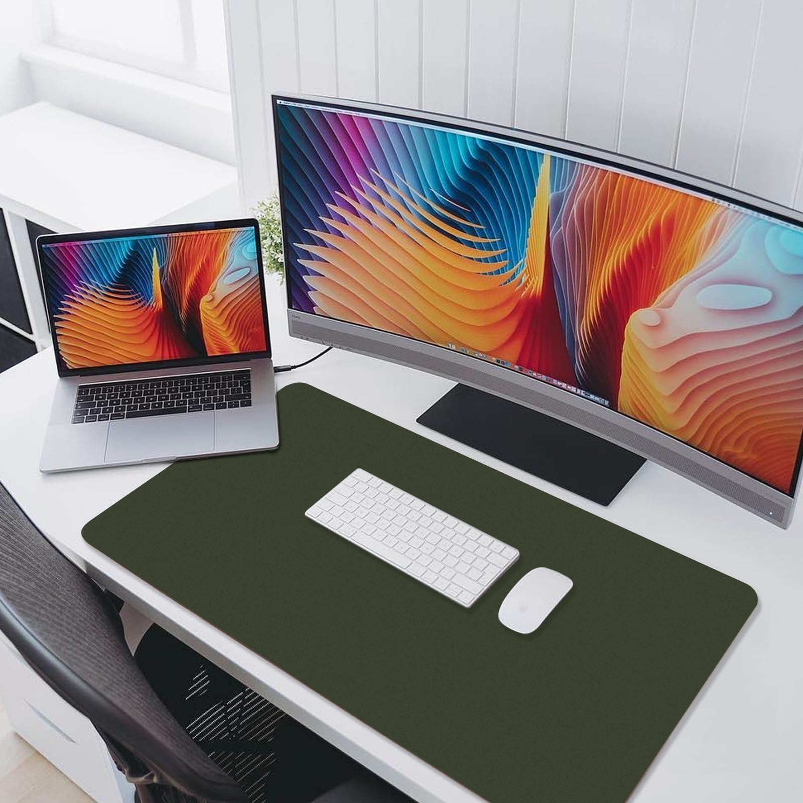 Tappetino per Mouse Grande 80x40cm Mouse Pad Gaming XXL in Pelle PU Antiscivolo