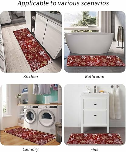Miniatura 7 de Tapete de baño de Feliz Navidad, tapete antideslizante de secado rápido y absorbente, tierra de diatomeas, fregadero, dormitorio, cocina, lavable,