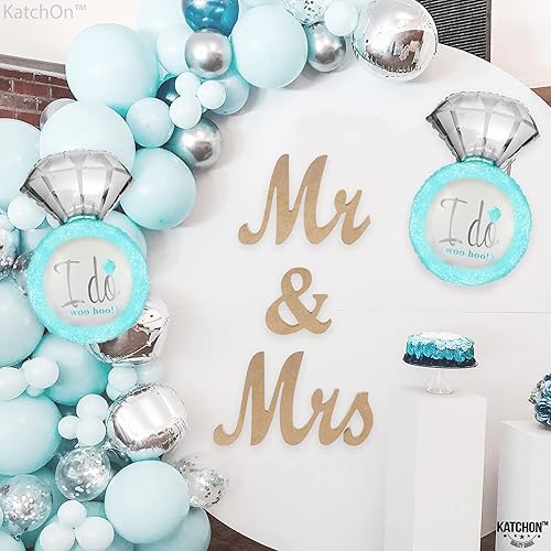 Miniatura 6 de KatchOn, Globo de anillo de diamante azul y plateado, 25 pulgadas, paquete de 2  Globo de anillo de compromiso para fiesta de compromiso  Anillo de