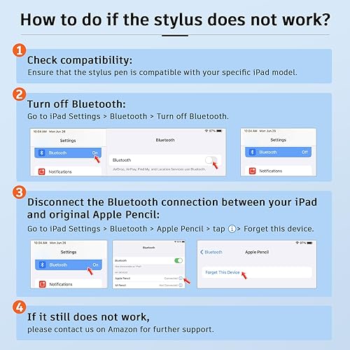 Miniatura 6 de Lápiz óptico para iPad 2018-2024, 15 minutos de carga rápida Apple Pen iPad lápiz con rechazo de palma y sensibilidad de inclinación, compatible con