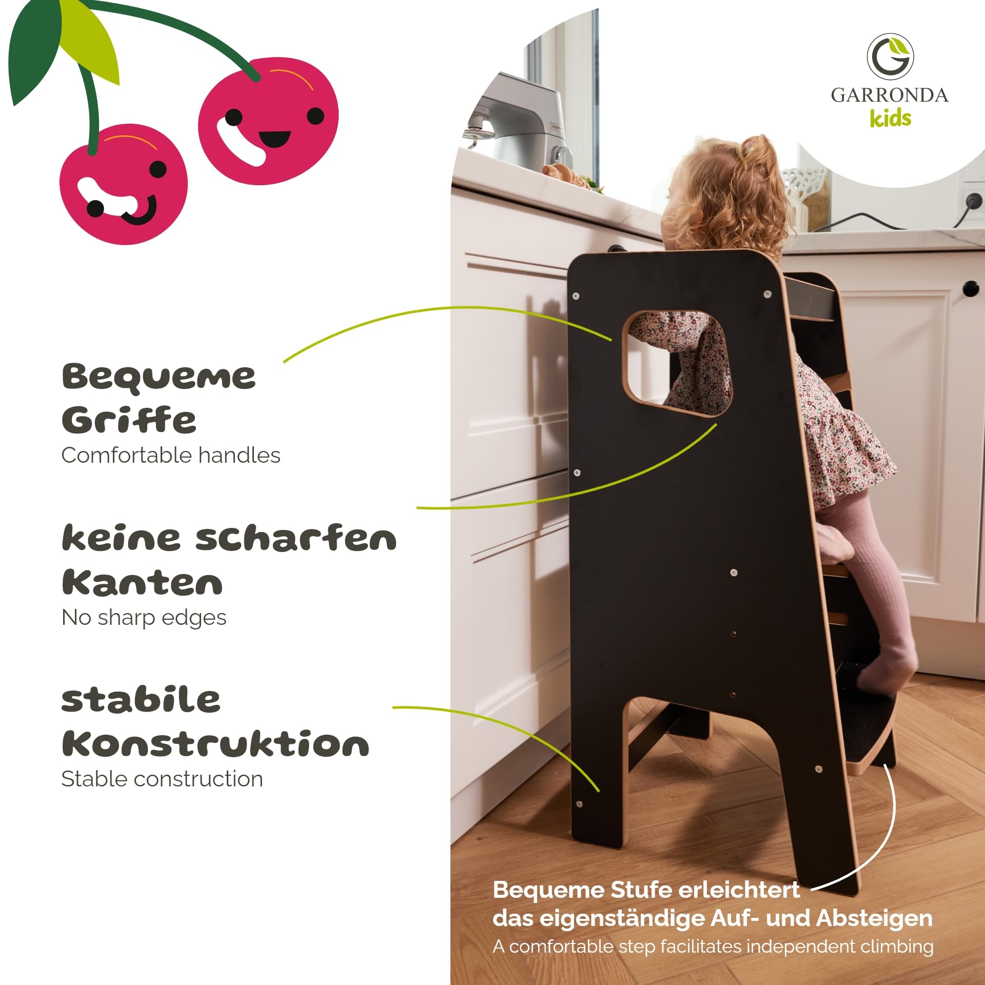 Lernturm Für Kinder Ab 1 Jahr – Höhenverstellbar, Montessori Spielzeug, Sicherer Tritthocker