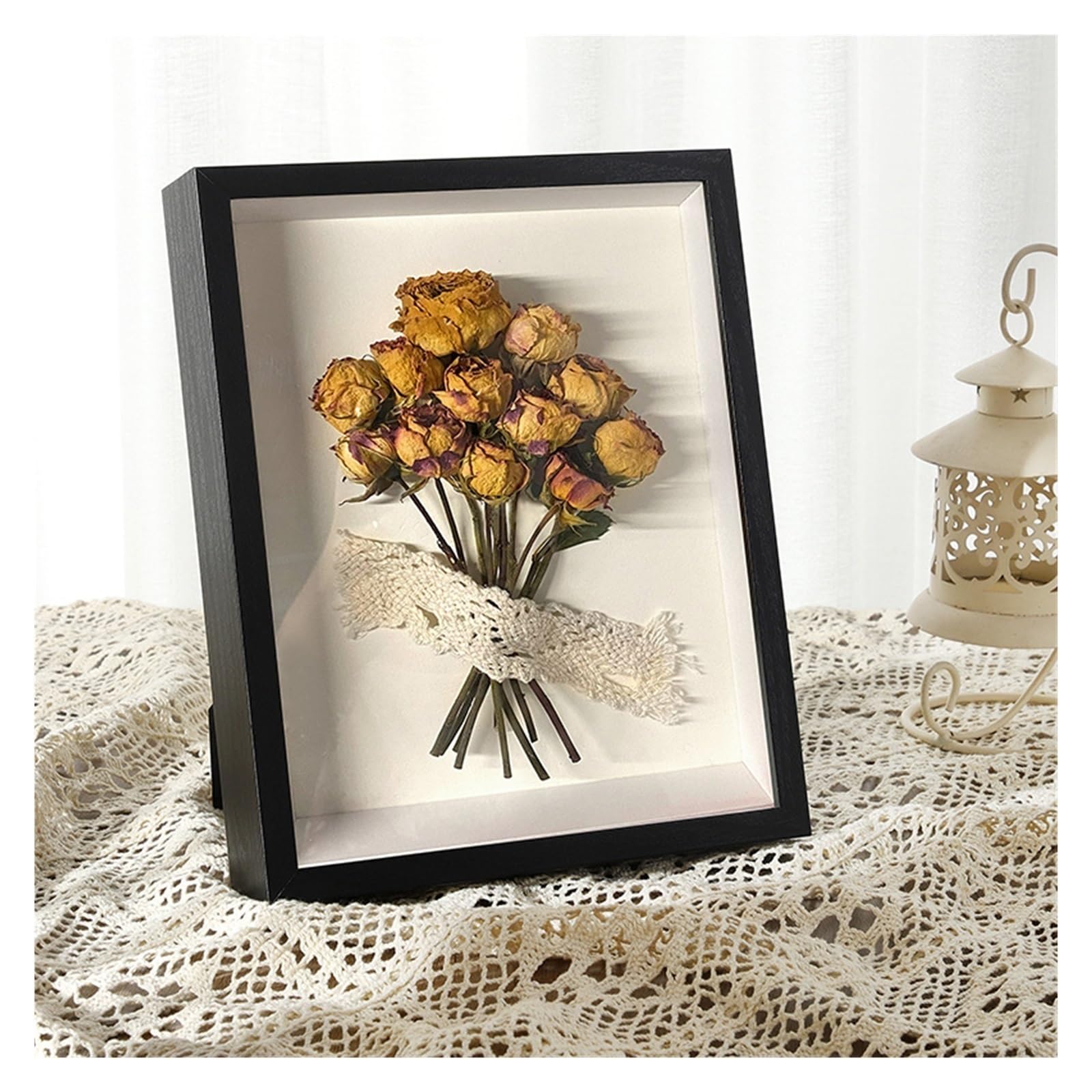 Akrylowa drewniana ramka na zdjęcia, Shadow Box o głębokości 3 cm wiele rozmiarów 6-10 cali wielokolorowa(Black Frame,20X25cm 10inch)