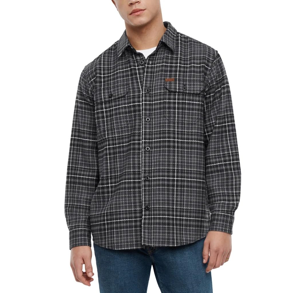 Orvis Men's Heavyweight Flannel Shirt - Regular Fit, Spread Collar, Chest & Side Pockets