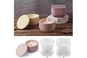 Silicone Mold Concrete - 2 Sizes Candle Jar Molds, Silicone Concrete Molds...
