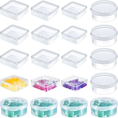 20 unidades de contenedores de almacenamiento de fichas de juego de mesa transparentes, bandejas de almacenamiento de cuentas de plástico