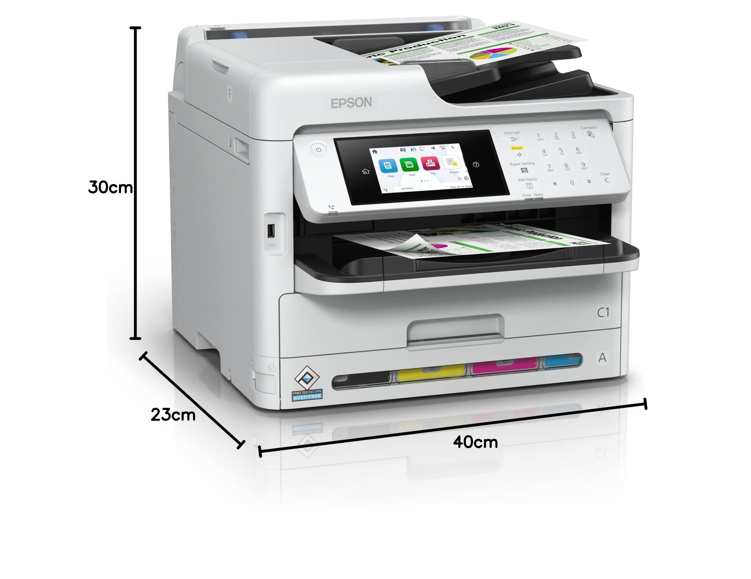 Epson Workforce WF-C5890DWF Stampante Multifunzione compatta per Gruppi di Lavoro, Ideale per Piccoli uffici e Grandi aziende, 4.800 x 1.200 dpi, 75.000 Pagine al Mese, Stampa,Scansiona,Copia,Fax