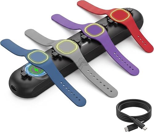 Magic Band+Charging Station for Disney Magic Band Plus, Charges 4 Bands | 90-Min Full Charge, No More Taking Turns To Charge, Portable USB-C Magic Band+ Charging Dock, for Disneyland Trip Essentials
