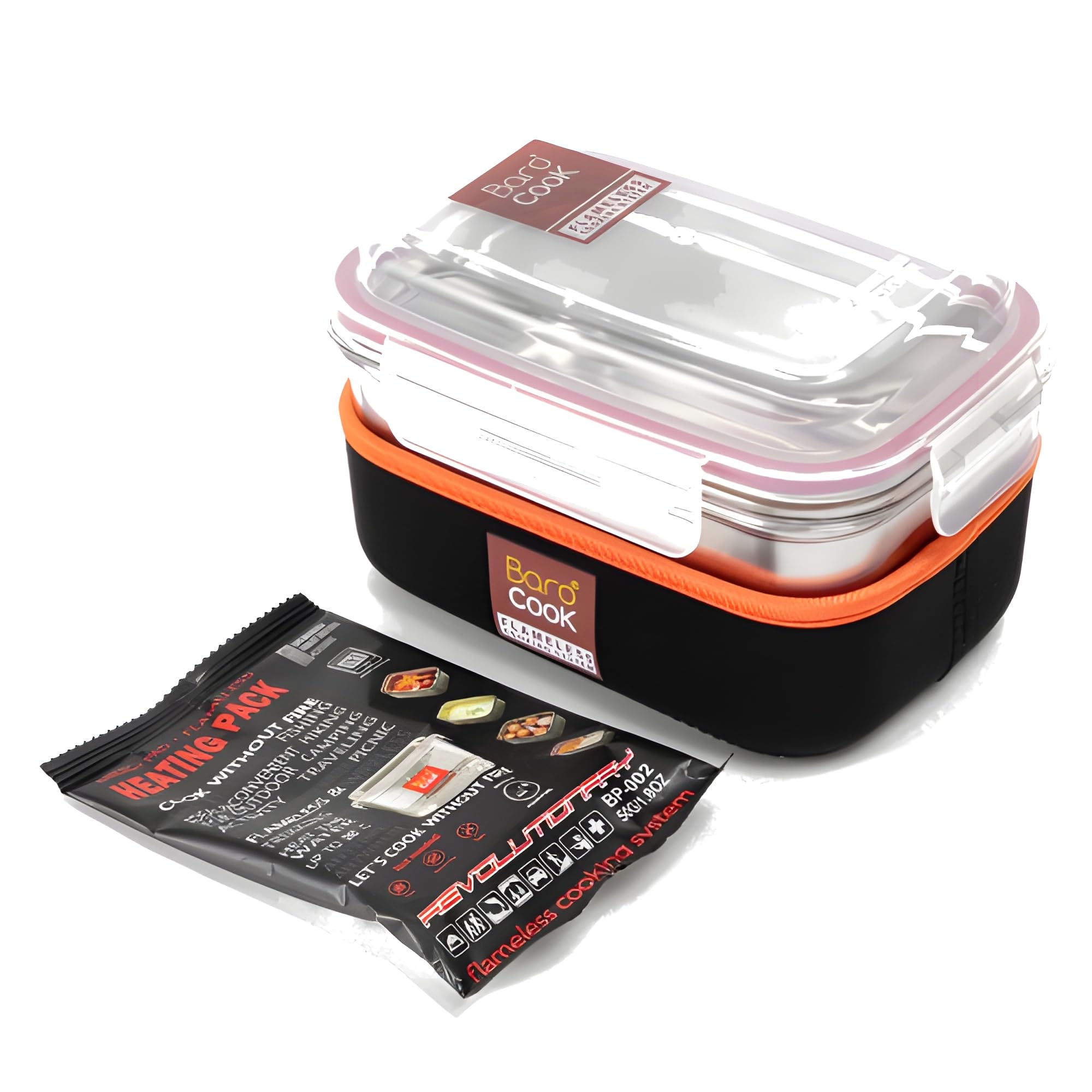 Baro Cook 加熱式ランチボックス BC-003 BC-007 Amazon.co.jp: Barocook バロクック 発熱調理器 Mサイズ (850ml) 火を