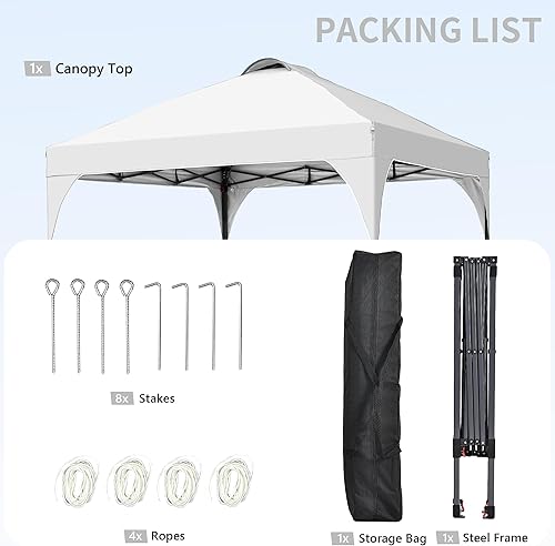 Miniatura 6 de GDY Tienda de campaña desplegable de 10 x 10 pies, gazebo para exteriores con 4 bolsas de arena, toldo fácil de instalar con 3 alturas ajustables