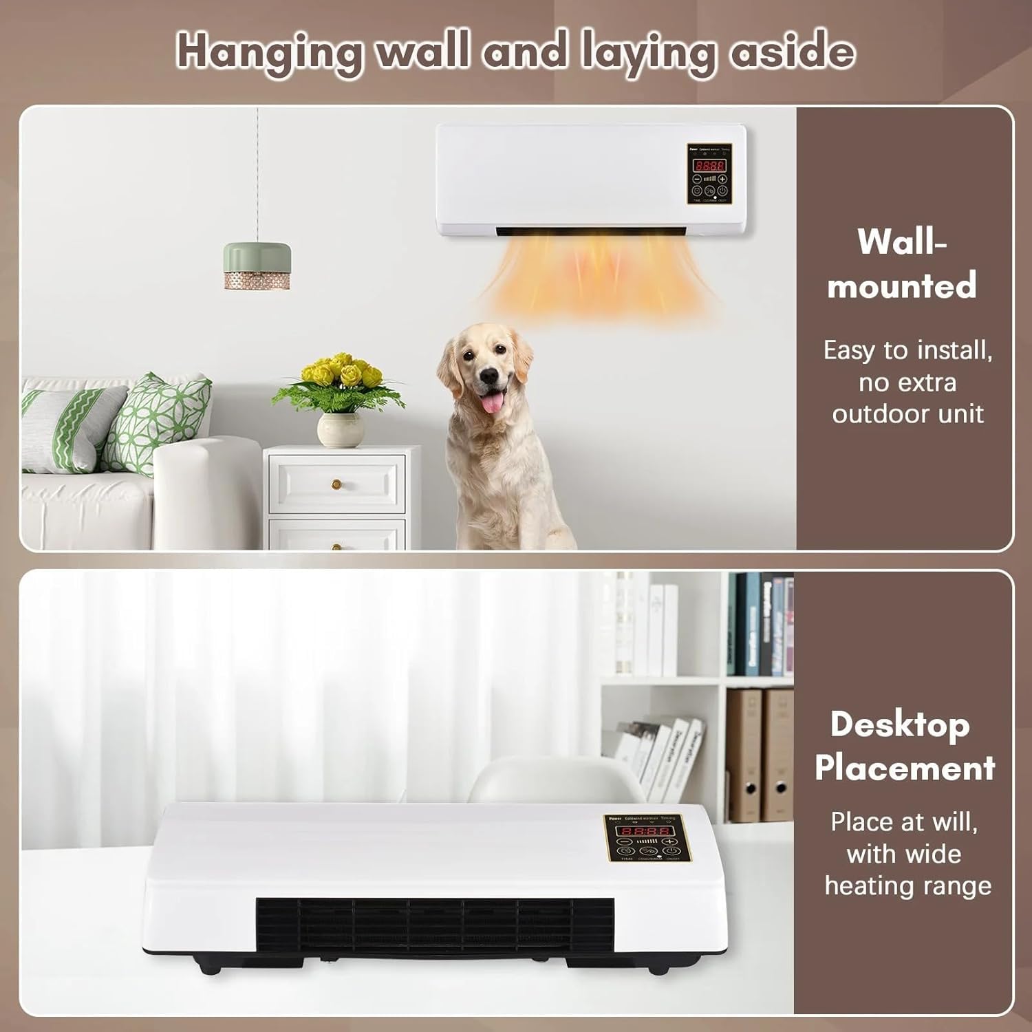 Tragbarer 2-in-1 Wandventilator Plug Play energieeffizient für Zuhause