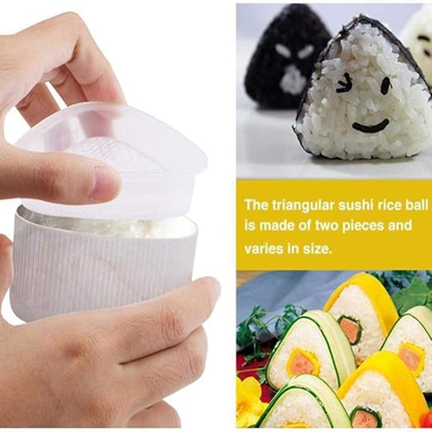 Stampo Onigiri 4 Pezzi - Per Palline Di Riso, Sushi Maker, In Materiale Alimentare, Facile Da Usare - Foto 2