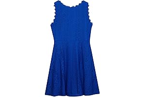 Amy Byer Girls' Sleeveless Fit and Flare Lace Dress