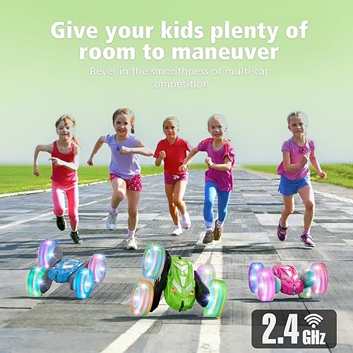 Miniatura 4 de Auto a control remoto para niños de 6 a 12 años con luz intermitente, 6, 7, 8, 9 años, juguetes para niños de carreras, autos a control remoto,