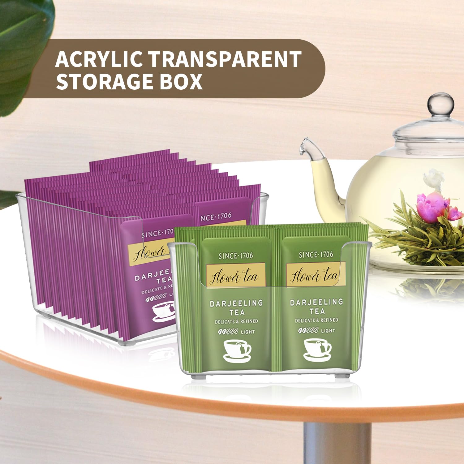 Soportes Para Paquetes De Azúcar, Porta Bolsas Té Caja Organizador Transparente Acrílico Té, Cápsulas Para Restaurante, Hotel, Cafetería, Mesa, Oficina