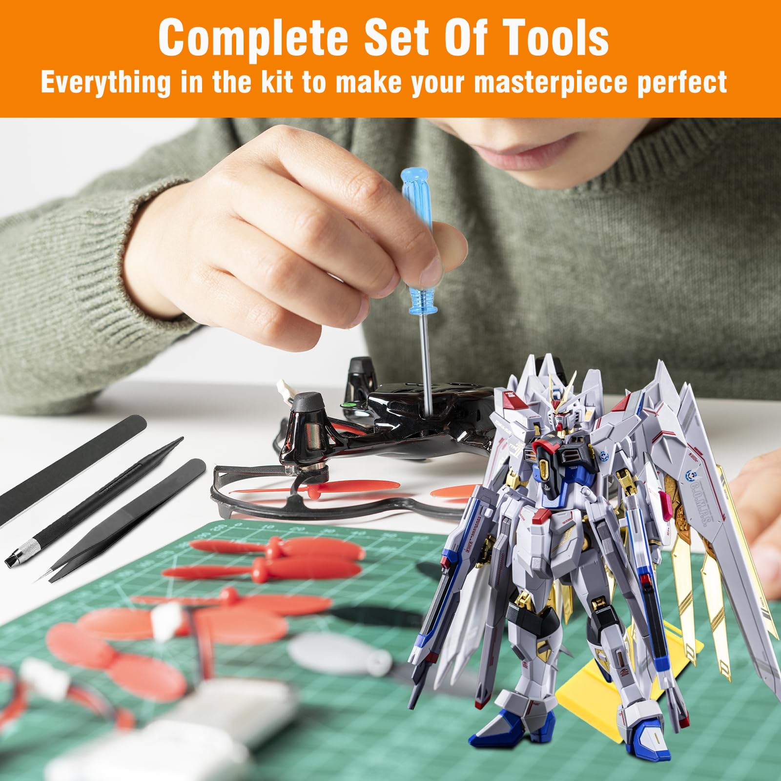 26PCS di Strumenti Modello Gundam Kit, Gundam Model Tools Kit,Utilizzato Per La Fabbricazione Del Modello Dell'Automobile Gundam, Manutenzione e Toolkit Fisso Di Costruzione Dell'Hobby