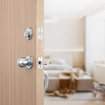 小物 Fedor VEVOR Front Door Handle and Deadbolt Set, Satin Nickel Front