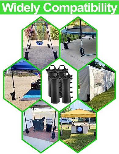 Miniatura 7 de Bolsas de arena con peso extra grande de 54.4 kg para toldo emergente fácil, toldo de cenador al aire libre, refugio solar instantáneo, paraguas de