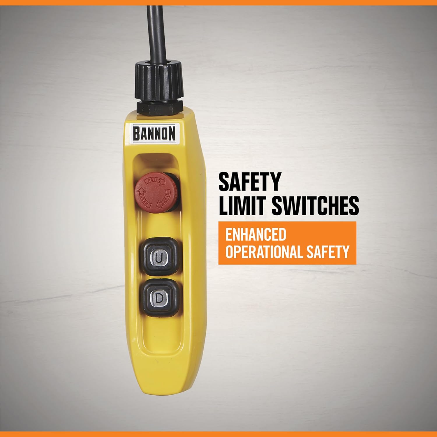 Bannon Compact Electric Cable Hoist - 500-Lb. Capacity, 95ft. Lift, 110 Volts, 1 Phase