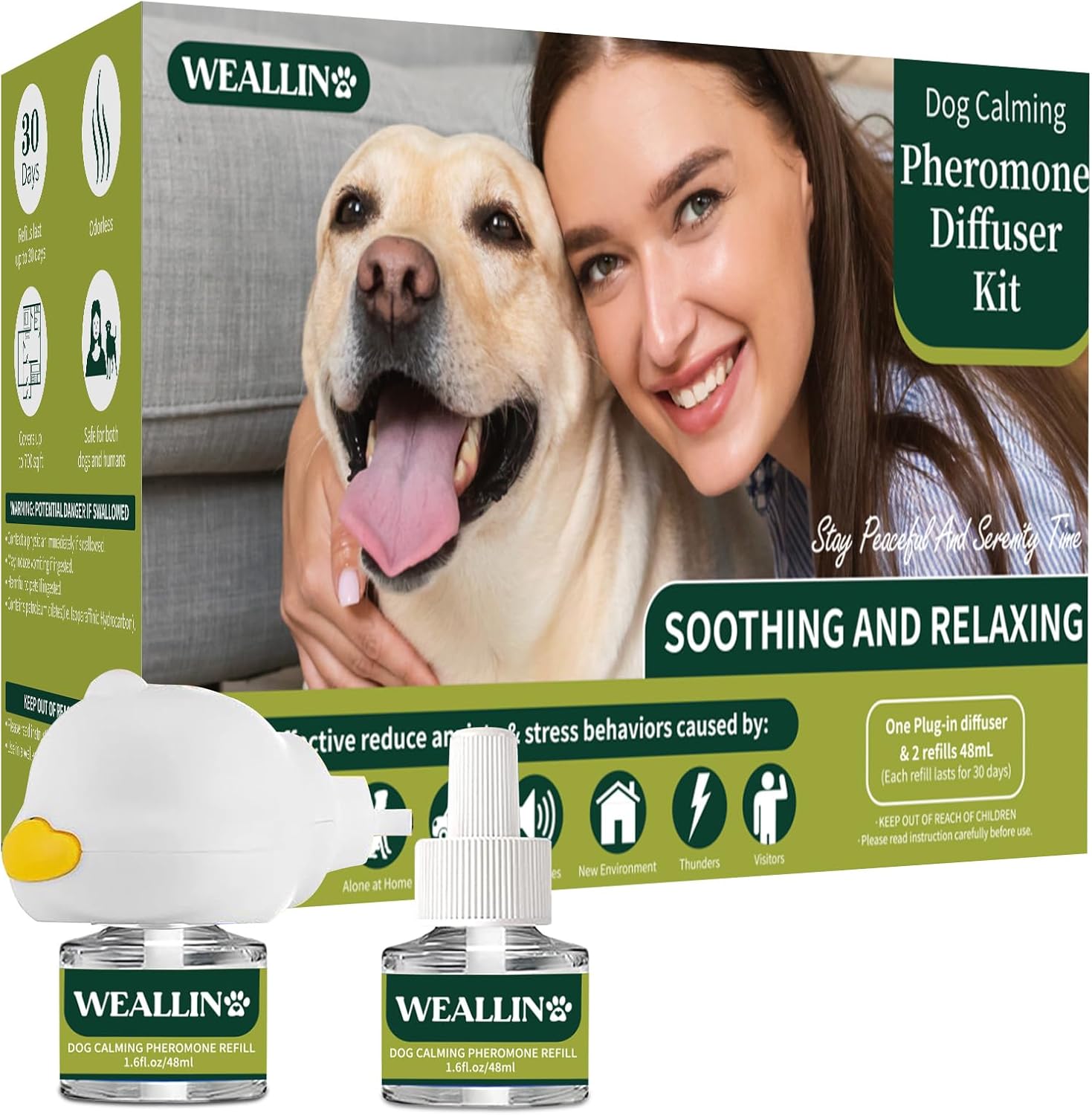 WEALLIN Dog Calming Diffuser Kit for Dog Anxiety Relief, 3